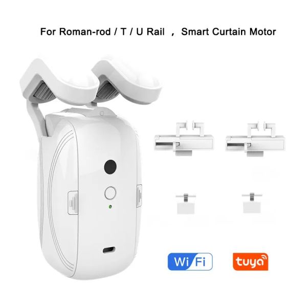 Control Tuya Motor de cortina para Roman T U Track WIFI Tuya, apertura automática, Robot eléctrico inteligente, aplicación de Control por voz, Alexa y Google Home