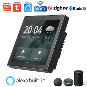 Bediening Tuya Smart 4 inch multifunctioneel bedieningspaneel Touchscreen Schakelaarbediening Smart Home Centraal paneel Sync met Smart Life App