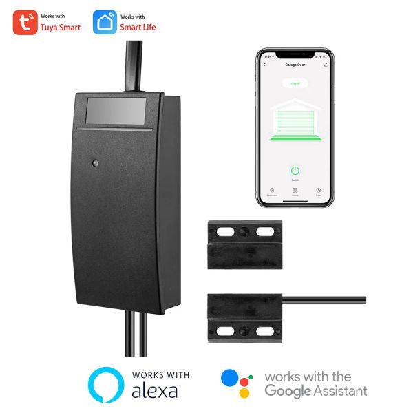 Contrôle Tuya Smart Alexa Google Voice Commande Wireless WiFi 2,4 GHz Garage Door Controller Timer Timer Control Contrôle Aucun hub requis