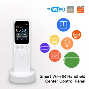 Contrôle Tuya Smart Home WiFi Écran de contrôle central Application Smart Life Bouton tactile Minuterie de contrôle Télécommande infrarouge portable rechargeable 2 en 1