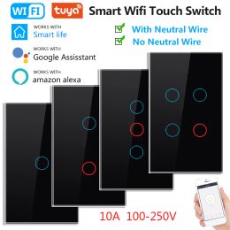 Controle Tuya Smart Life Home WiFi-schakelaar Draadloze afstandsbediening Wandschakelaar 1/2/3/4 Gang Control Touch Sensor Switch Alexa Google Home