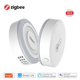 Controla Tuya Smart Life ZigBee, Sensor de temperatura y humedad, hogar inteligente, funciona con Alexa, Google Assistant y Tuya Zigbee Hub