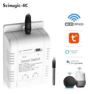 Controle gratis verzending tuya slimme temperatuurschakelaar sensor met sonde relais output wifi externe monitor werk met google home Alexa