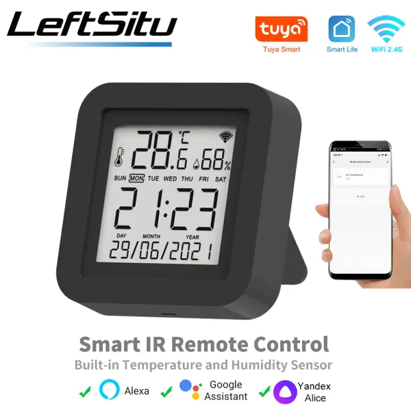 Control Tuya Smart Universal IR Remote con sensor de temperatura y humedad para aire acondicionado TV AC funciona con Alexa, Google Home Yandex