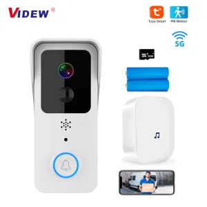 Contrôle Tuya Smart Video DOOR DOOR 5G 2.4G WiFi Door extérieur cloche étanche IP65 Interphone Intercom Life Smart Wireless Camera sans fil Camerie