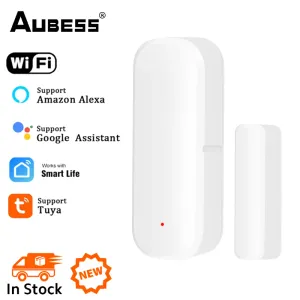 Contrôler le détecteur de capteur de porte WiFi Smart WiFi Fenêtre / Détecteur de statut de porte Notification de l'application Smart Life Push Alarm Travail avec Alexa Google