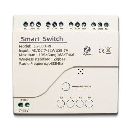 Contrôle Tuya Smart Zigbee 4ch Smart Switch WiFi WiFi Remote Module Controller 433MHz D5QC