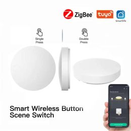 Contrôler le commutateur de scène sans fil Tuya Smart Zigbee Interrupteur multimode Single / Double Click Interrupteur Remote fonctionne avec Smart Life Zigbee Appareils