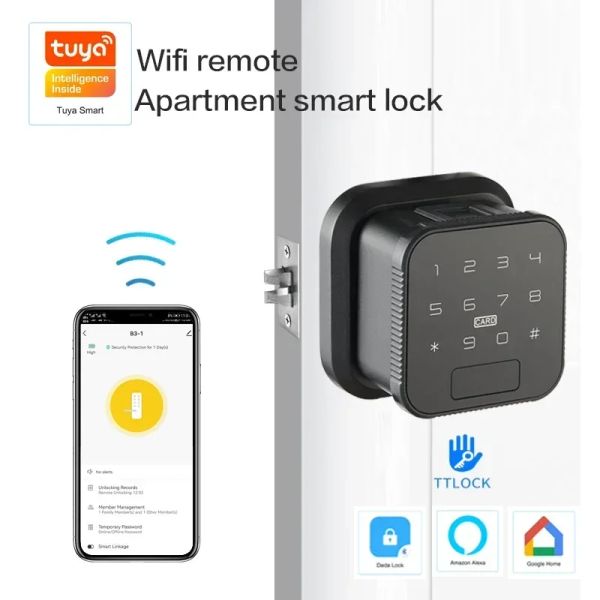 CONTRÔLER TUYA WIFI Electronic Finger empreinte verrouillage ttlock Smart Door Lock Empreinte Mot de passe IC Carte IC NFC Key App Remote Unlock Smart Locks