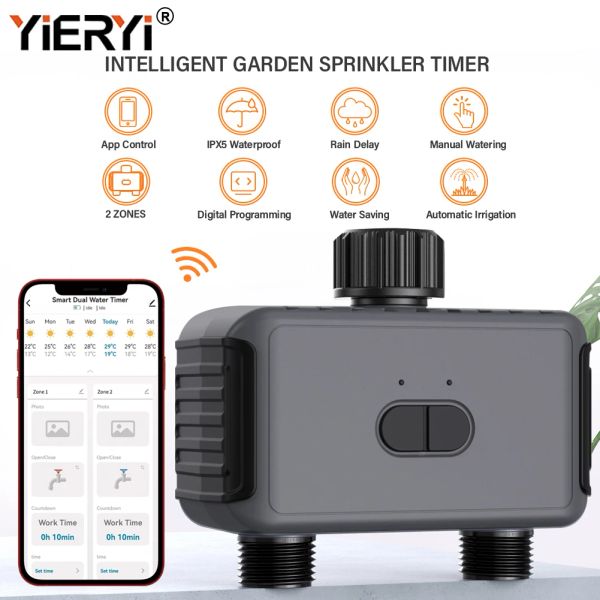 Contrôle Tuya WiFi Smart Valve Timer de l'eau automatique Farme Farme Garden Sprinkler Intelligent Tirmer Travail avec Alexa et Google Assistant