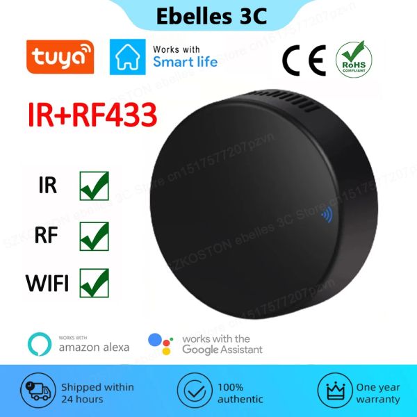 Contrôle tuya wifi universel infrarouge IR RF433 Remote Control 2 en 1 Smart Home Controller pour TV DVD AUD Voice fonctionne avec Alexa Google