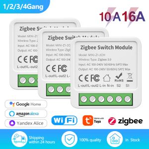 CONTRÔLER TUYA WIFI ZIGBEE 3.0 Switch with Status Memory Fonction Smart Life Wireless App Relay Breaker fonctionne avec Alexa Google Home Alice