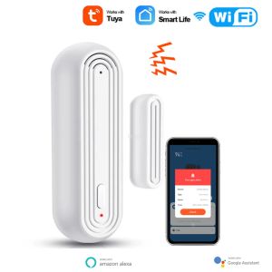 Controle Tuya WiFi Zigbee Deursensor Alarm Draadloos Alarm Deur Open Dicht Detector met 90db Sirene Werkt met Google Home Alexa