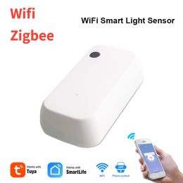 Besturing Tuya WiFi Zigbee Light Sensor Wireless Smart Illuminance Sensor Brightness Detector werkt met Smart Life App