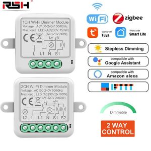 CONTRÔLE le module Smart Dimmer Smart de TUYA Wifizigbee APPROYER DIMMable DIMMable Light Switch Work With Alexa Google Home