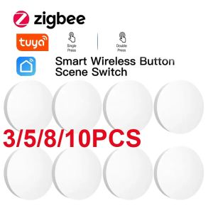 Contrôle de la scène de bouton-poussoir Tuya zigbee Smart Home Contrôle MultiScène Linage Smart Wireless Switch fonctionne avec une application Smart Life