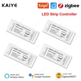 Contrôle du contrôleur RGB Tuya Zigbee 15A 12V 180W Smart Life Gateway Hub 5V 24V Alexa Google 3CH COB RVB LED Strip Light Zigbee Contrôleur