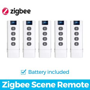 Controle Tuya ZigBee Smart Scene Switch 4 Gang Remote Portable voor Smart Home Automation Scenario Afstandsbediening met Alexa Google