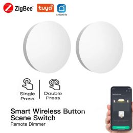 Contrôler la batterie de la scène de bouton-poussoir Smart Wireless Smart Wireless Smart Smart Smart Smart Switch Propulsé avec Smart Life Zigbee App Work