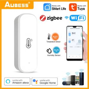 Controle Tuya Zigbee/WiFi Temperatuur en vochtigheidssensor Smart Thermometer Hygrometer Home Detector Smart Life Alexa Google Assistant