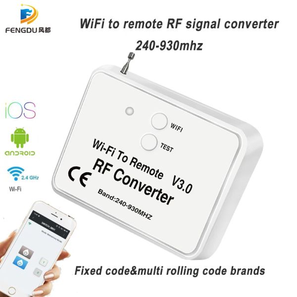 Contrôle Universal Wireless WiFi To RF Converter Téléphone à la place à distance 240930 MHz pour Smart Home