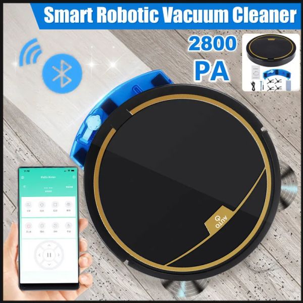 Control Aspiradora de aspirador Robot Smart 2800PA Control remoto Máquina de limpieza de automóviles inalámbrico Sweeping Aspuumer en seco húmedo para el hogar para el hogar