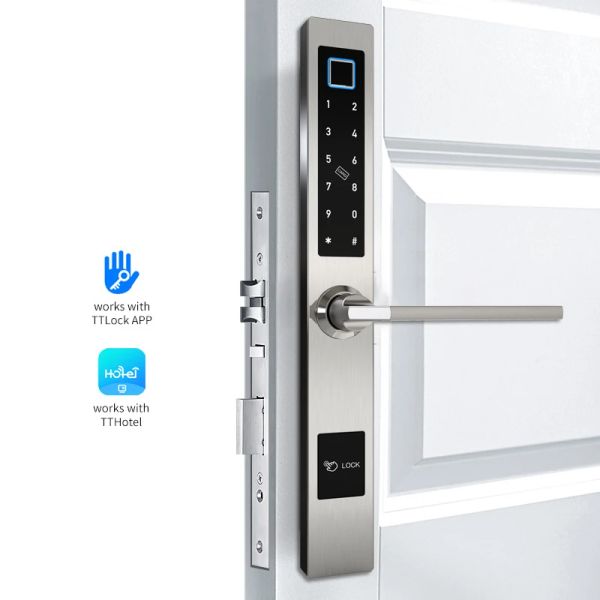 Contrôle Style européen étanche TTLOCK Bluetooth Empreinte Access Electronic Smart Door Lock pour la porte en verre en aluminium