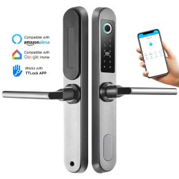 Controle waterdichte buiten Cerradura Inteligente Bluetooth ttlock app Smart Home Elektronische vingerafdruk Smart slot op aluminium deur