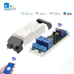 Module de commutation Wifi 2CH, contrôleur de moteur pour porte coulissante roulante, DC 12V 24V 32V, AC220V, travail à distance RF avec application eWelink