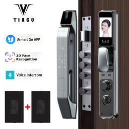 Contrôle l'application WiFi Application 3D Reconnaissance du visage Smart Lock Impreinte digitale Carte biométrique Clé Digital Lock Dinger Dinger Vein Home Smart Door Lock