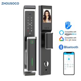 Besturing WiFi -app Volledig automatisch slimme deurslot ttlock Bluetooth met camera vingerafdruk IC -kaart wachtwoord Key Elektronische deurslot