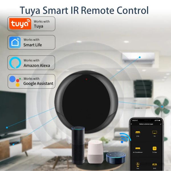 Control Wifi IR Control remoto Alexa Yandex Alice Google Home Tuya Smart Universal infrarrojo remoto aire acondicionado TV Fans Control de aplicación