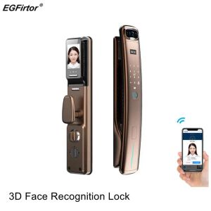 Control WiFi Smart Fingerprint 3D Reconocimiento facial Smart Door Lock Usmart Go App Contrase remoto Contraseña RFID Key Auto Desbloqueo