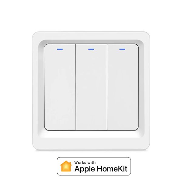 Control Wifi Smart Neutral Necesito el botón Luz de encendido/apagado Interruptor de pared 1/2/3 Gang Eu UK 86x86mm Trabajo con Apple HomeKit