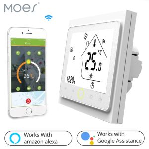 Contrôle WiFi Contrôleur de température de thermostat intelligent pour eau / plancher électrique chauffage à eau / gaz chaudière fonctionne avec Alexa Google Home