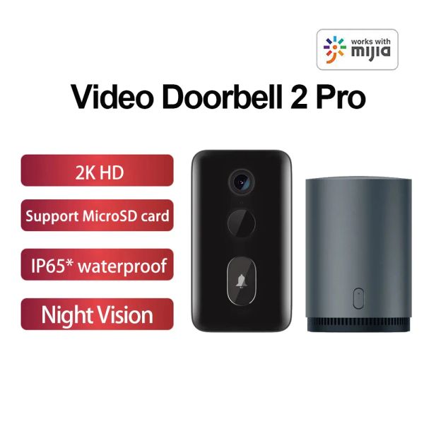 Contrôle Xiaofang sonnette vidéo intelligente 2 Pro 2K HD Vision nocturne infrarouge interphone 2 voies WiFi sonnette maison intelligente sonnette caméra