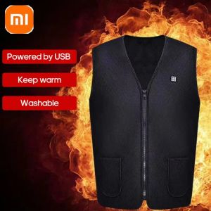 Controle XIAOMI 5 Gebieden Mannen Vrouwen Verwarmd Vest Slimme Warmte Katoen USB Infrarood Elektrische Verwarming Thermische Winter Warme Jas Korea Stijl