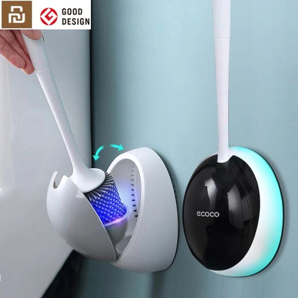Contrôle Xiaomi home brosse de toilette en Silicone pour accessoires de WC brosse de toilette égouttable outils de nettoyage muraux ensemble d'accessoires de salle de bain