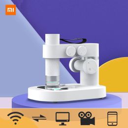 Contrôle Xiaomi Mijia Microscope 10000 Microscopes électroniques intelligents biologiques Accueil Professionnel Portable Support de poche AI Smart Mi