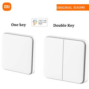 Contrôle Xiaomi Mijia interrupteur mural intelligent simple Double clé fonctionne avec la passerelle BLE Mesh liaison intelligente télécommande Mi Smart Home