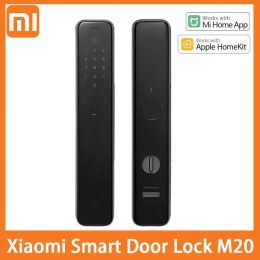 Control Xiaomi Lock Smart Door Lock M20 Automático Electronic Pushpull Lock Fingerprint Bluetooth NFC HomeKit Desbloqueo Trabajo con Mihome HomeKit