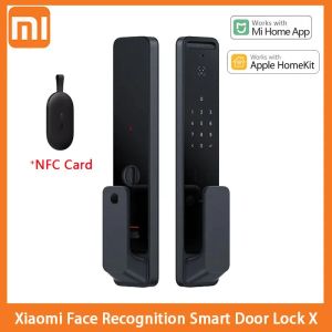 Contrôle Xiaomi Smart Door Lock X 3D Reconnaissance du visage avec appareil photo Bluetooth Empreinte NFC Unlock Work pour Mihome App Apple Homekit Lock