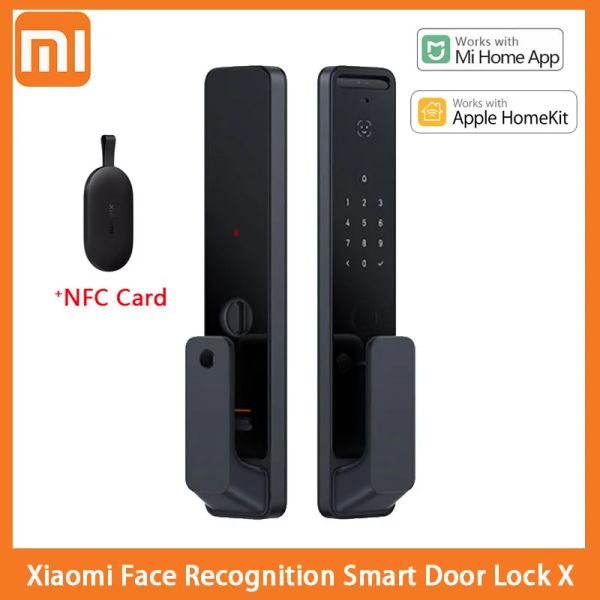Contrôle Xiaomi Smart Door Lock X 3D Reconnaissance du visage Verrouillage de porte intelligente avec appareil photo Bluetooth Empreinte NFC NFC Déblocage avec MI Home App
