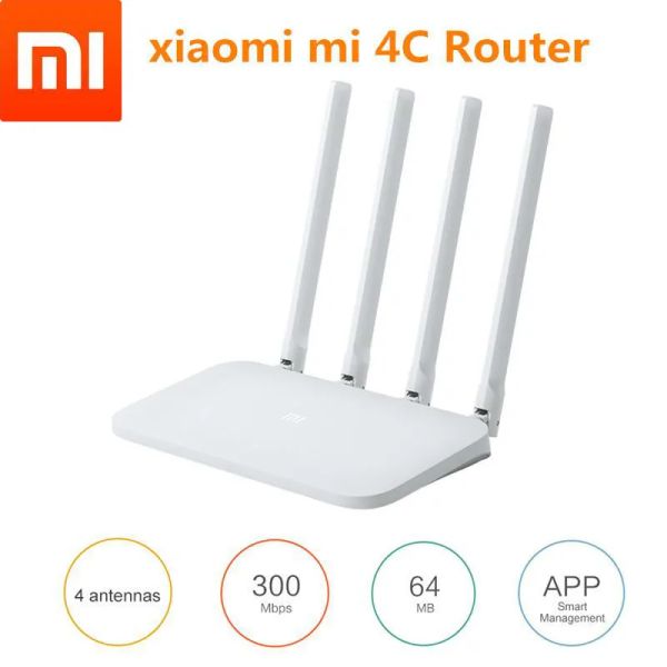 Contrôle Xiaomi Smart Home WiFi Router 4C Rotteador App Control 64 RAM 802.11 B / G / N 2,4G 300MBP