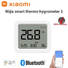 Controle XIAOMI Smart Thermohygrometer 3 Mijia Bluetooth Temperatuur-vochtigheidssensor LCD Industriële hoge precisie digitale sensor Nieuwste