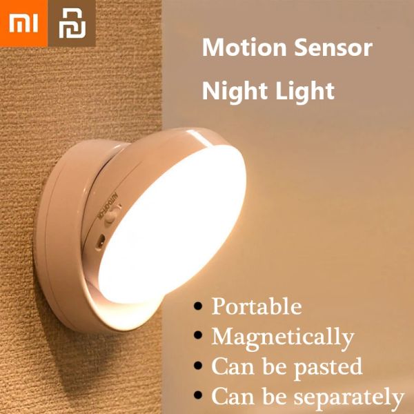 Contrôle Xiaomi Youpin LED NIGHT Light USB Charging Motion Capteur de la lampe sans fil Sound / Lumière Contrôle pour la décoration de chambre à coucher Corridor Accueil