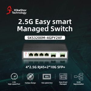 Contrôle XIKESTOR 2.5GBE Smart Managed Switch 4 Port RJ45 2500MBP