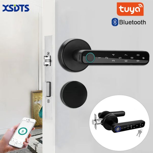 CONTRÔLE XSDTS TUYA BIOMETRIC ENGRENCE SMART SMART DOOR Mot Mot de passe électronique Digital Lock sans clé Entrée Boutons de porte Lock pour la chambre à coucher