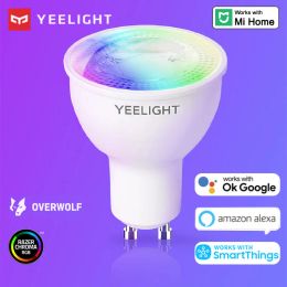 Control Yeelight GU10 foco bombilla LED inteligente W1 RGB regulable Wifi 220V aplicación Control de voz para asistente de Google Alexa Xiaomi Mi Home