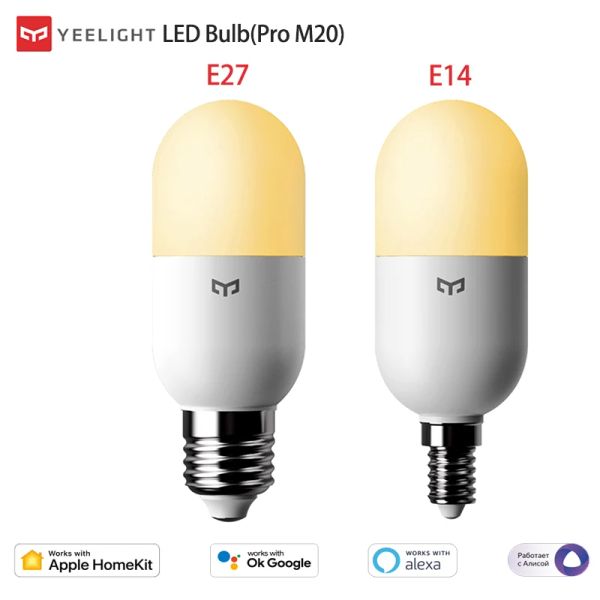 Contrôle Yeelight Smart LED Bulb Pro M20 Bluetooth Compatible E27 E14 APP Commande vocale Lampe de température Fonctionne avec Apple Homekit Alexa